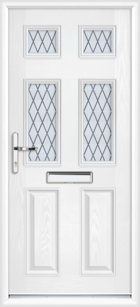 Northumberland Diamond Lead red composite front door